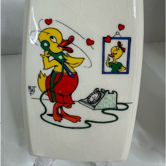 Vintage Duck Bath tiles. Signed “MAT”. Four ceramic tiles. Just fun! (4-O) - Picture 4 of 7